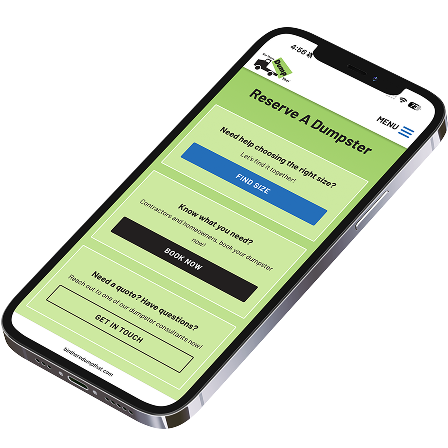 A mobile phone showing the bin there dump that website form